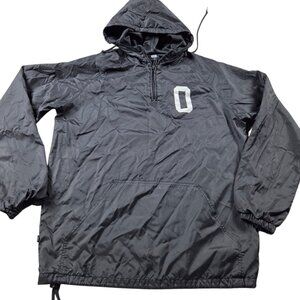 Obey Windbreaker Jacket Mens Medium Black Pullover 3/4 Zip